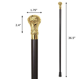 "Vista International" Deluxe Crown Brass Walking Stick