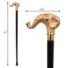Load image into Gallery viewer, &quot;Vista International&quot; Deluxe Elephant Brass Walking Stick
