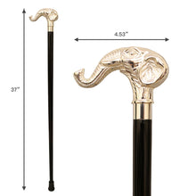 Load image into Gallery viewer, &quot;Vista International&quot; Deluxe Elephant Brass Walking Stick
