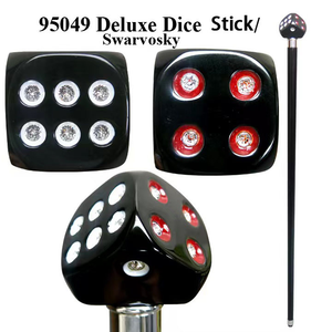 "Vista International" Deluxe Black Dice Walking Stick