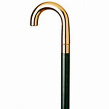 Load image into Gallery viewer, &quot;Vista International&quot; Gold Crooked Brass Handle Walking Stick
