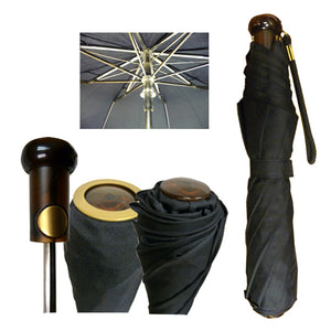 "Vista International" Metro Two Automatic Folding Black Umbrella