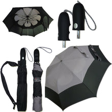 Load image into Gallery viewer, &quot;Vista International&quot; Double Canopy Automatic Folding Umbrella
