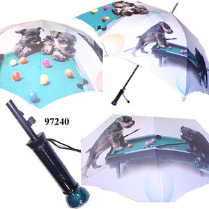 "Vista International" Puppies Play With Billard Balls Umbrella