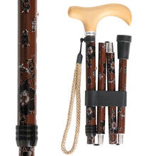 Load image into Gallery viewer, &quot;Vista International&quot; Adjustable Slim Folding With Lace Travel Walking Stick
