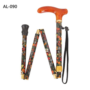 "Vista International" Adjustable Slim Folding With Fabric Travel Walking Stick
