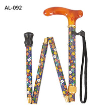 Load image into Gallery viewer, &quot;Vista International&quot; Adjustable Slim Folding With Fabric Travel Walking Stick

