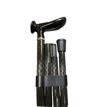 Load image into Gallery viewer, &quot;Vista International&quot; Adj. Folding Carbon Fiber Walking Stick

