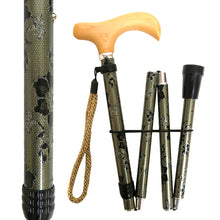 Load image into Gallery viewer, &quot;Vista International&quot; Adjustable Slim Folding With Lace Travel Walking Stick
