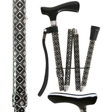 Load image into Gallery viewer, &quot;Vista International&quot; adjustable Small Folding With Classic Paper Travel Walking Stick
