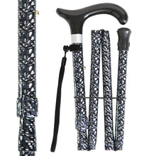 Load image into Gallery viewer, &quot;Vista International&quot; adjustable Small Folding With Classic Paper Travel Walking Stick
