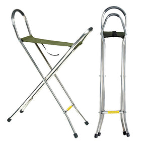 "Vista International" 34" Canvas Seat Aluminum Walking Stick
